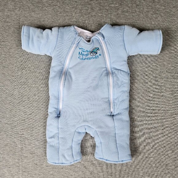 Baby Merlin's Magic Sleepsuit Blue Infant Sleeper Pajama Large 6-9 Mo 18-21 lbs - Picture 1 of 6